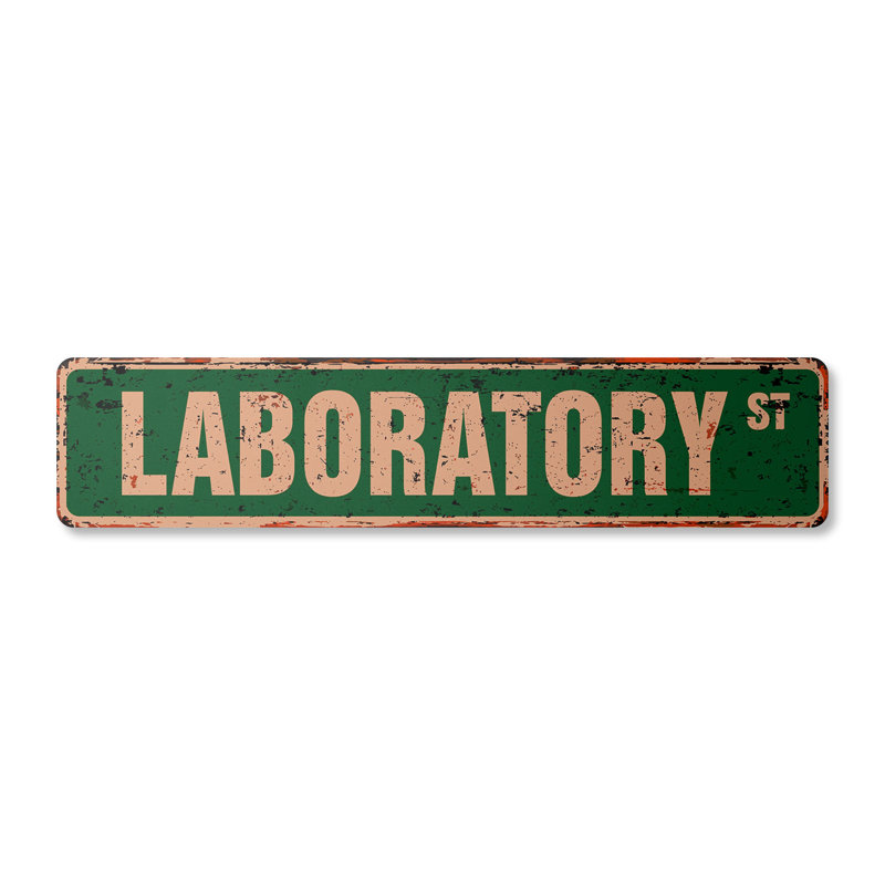 Laboratory Street Sign Heavy Duty Plastic 6" X 24"