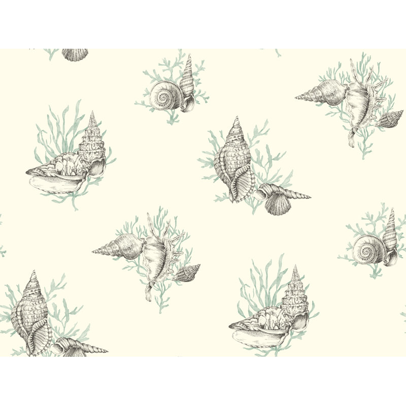 Rouleau de papier peint L 27 pi x l 27 po Steelville Shell Toile, Bleu