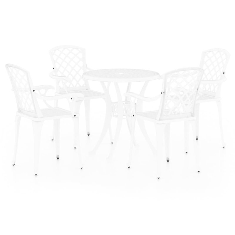 Corbit 4 - Person Patio Dining Set with Round Table, White