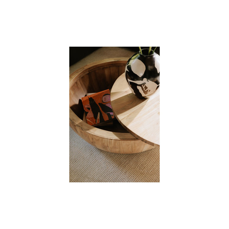 Table basse avec rangement en bois massif Buchanan