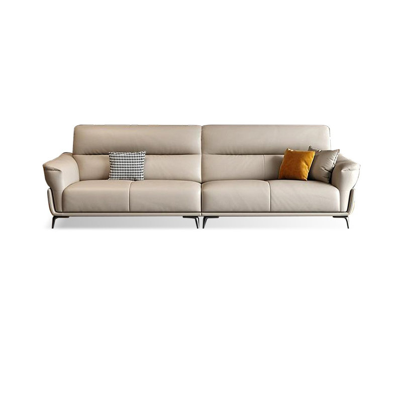 Canapé modulaire en cuir véritable blanc crème, H 37,01 po x l 110,24 po x P 36,22 po, 4
