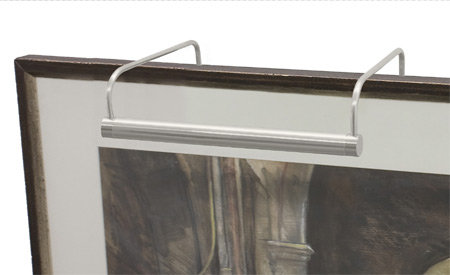 Frame Mounted Picture Light, Satin Nickel, 7.5" H x 21" W x 8" D