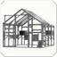 Enclos extérieur en bois avec plate-forme