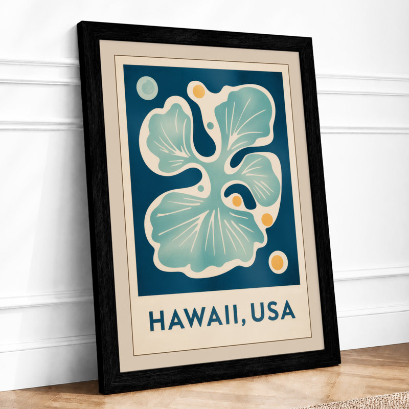 Hawaii Hibiscus Tropical - Framed Print, A3 - 42.0 x 29.7 cm, Black