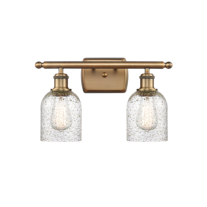 Éclairage de salle de bain à intensité variable 2 lumières Vella, Ampoule DEL 6 watts Vinage, Mica, Laiton brossé
