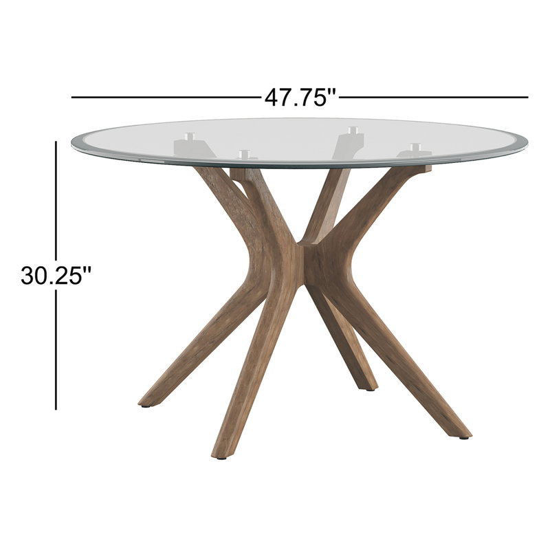 Table de salle à manger à tréteaux 47,75 po Geary