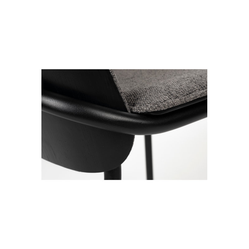 Clip Upholstered Dining Chair, Black, Gray