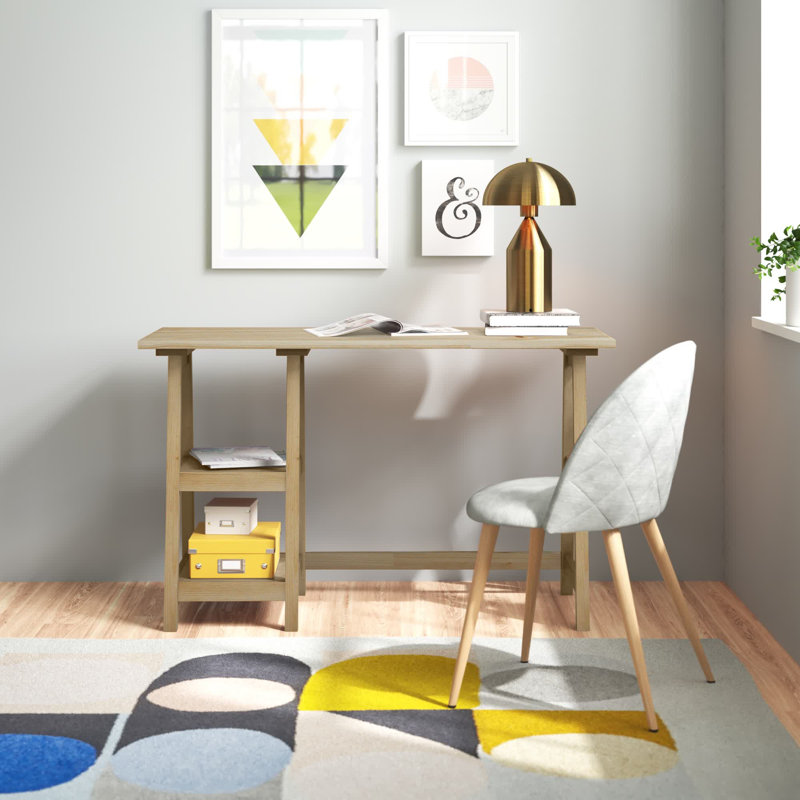 Dangelo Solid Wood Computer Desk, Maple