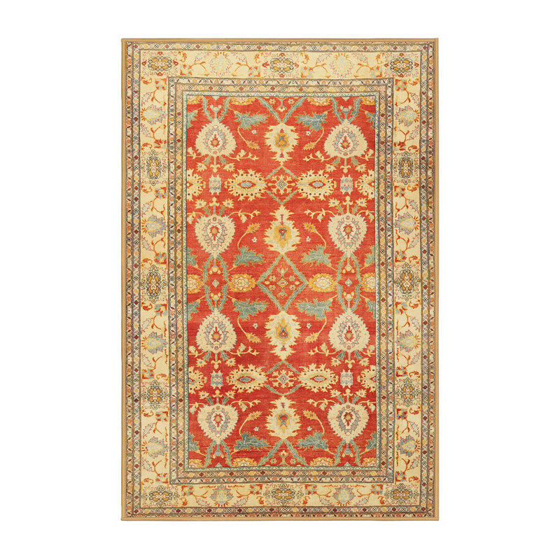 Sena Wool Floral Indoor Rug, Rectangle 5' x 8'