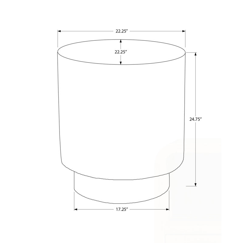 Table d'appoint d'extérieur moderne 25 "h, Blanc