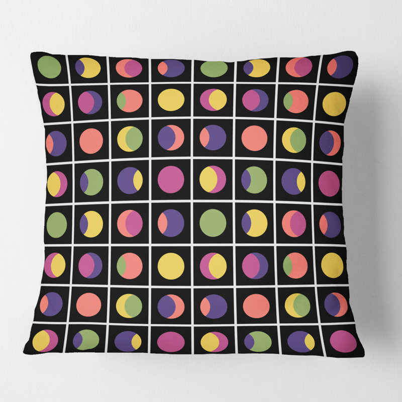 Coussin Retro Retro Circular Moons - Mid-Century, 18 po x 18 po