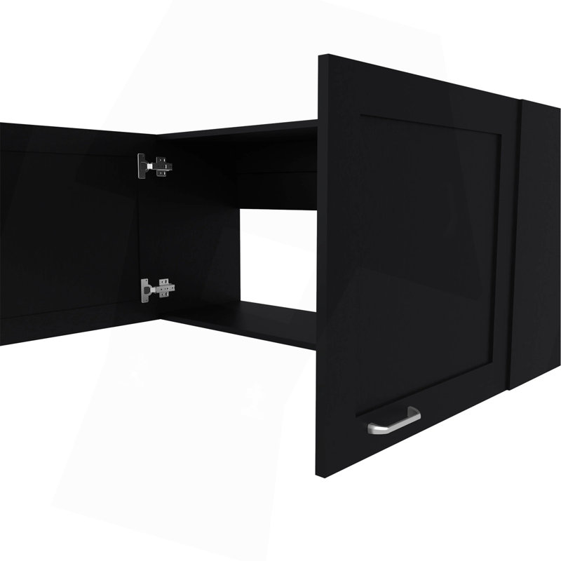 Kitchen Wall Cabinet With 2 Doors, Black
