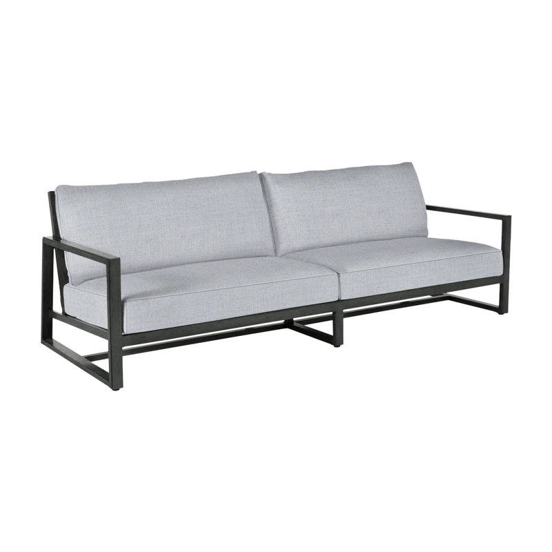 Canapé en aluminium Avondale - Gris ardoise, Pas de soudure, Lin chambray, Gris ardoise