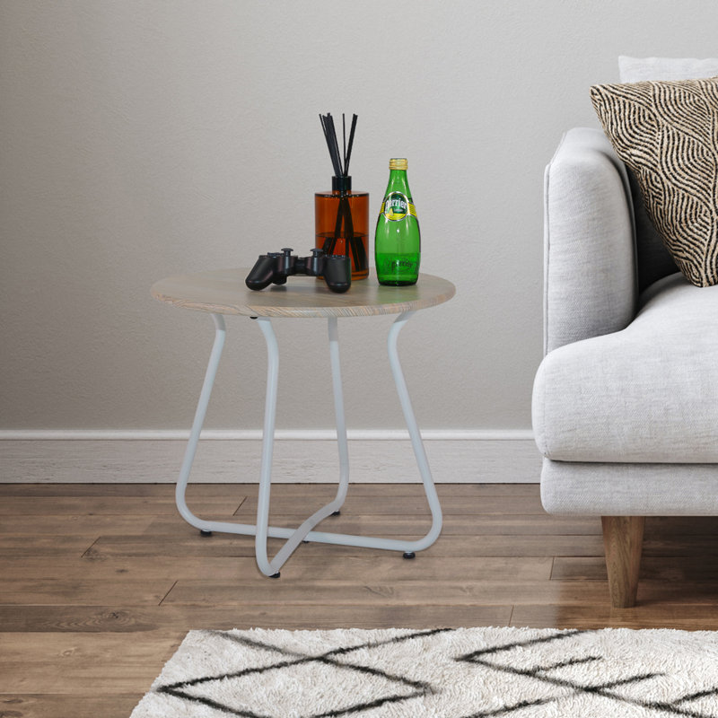 Table d'appoint Nataliya, Bouleau clair, Blanc