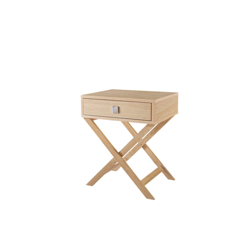 Bittoo Cross Legs End Table, Oak