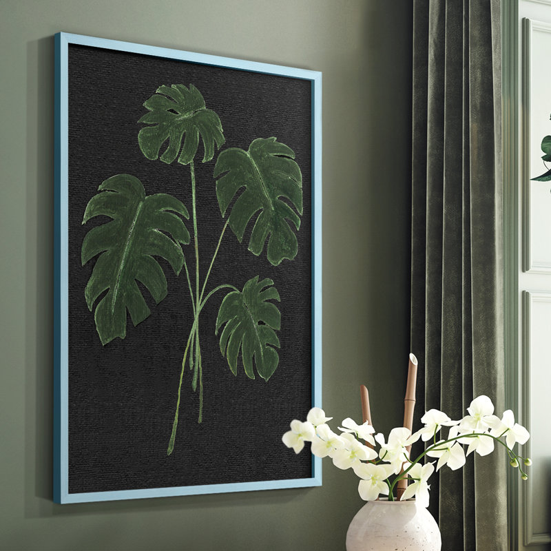 Simple Tropics I, reproduction encadrée - bois massif, Bleu, H 10 po x l 8 po