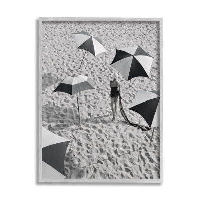 Az-997, reproduction de plage rétro encadrée sur toile par Graffi