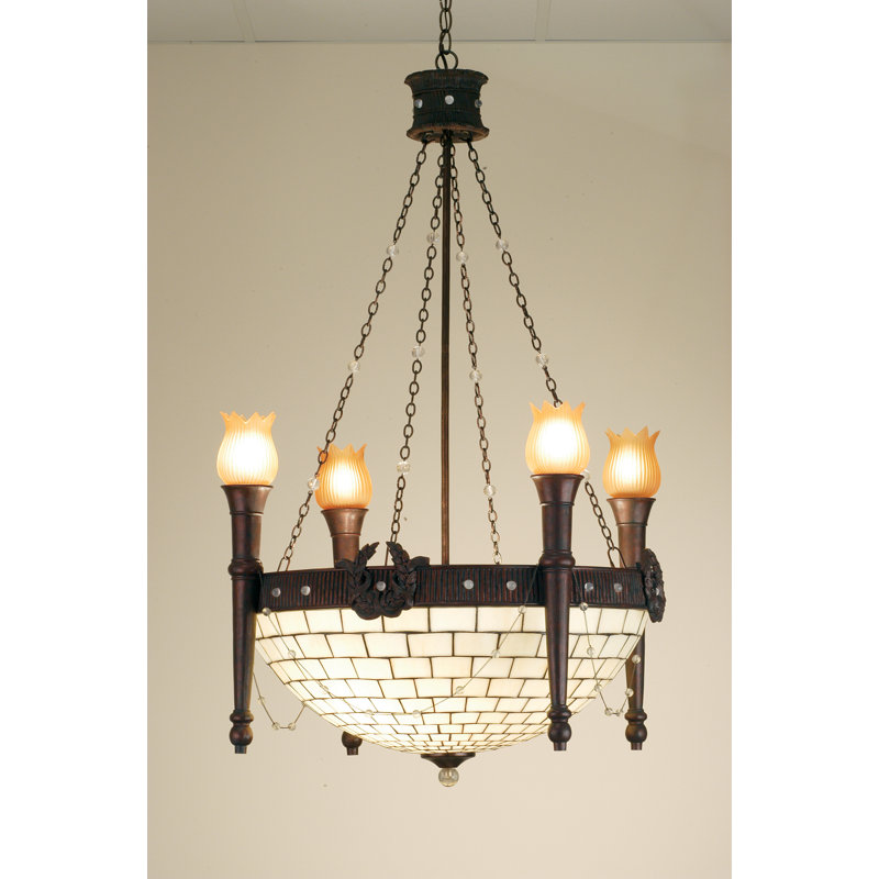 4 - Light Glass Chandelier