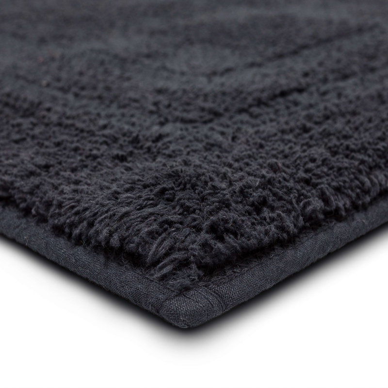 Tapis de bain lavable à la machine Kail, L 24 po x L 60 po, Gris anthracite