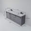 Plateau de meuble-lavabo double l 84 po x P 22 po Marsyas-746454148-746454149