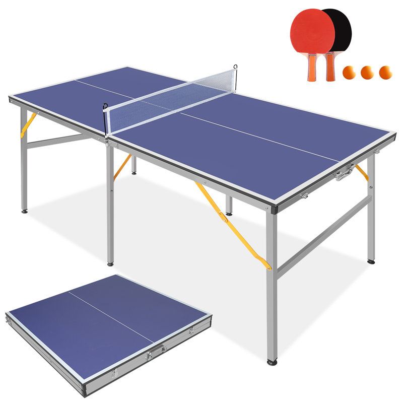 Table de tennis de table portable pliable - Plusieurs tailles, y compris les raquettes, les balles et le filet