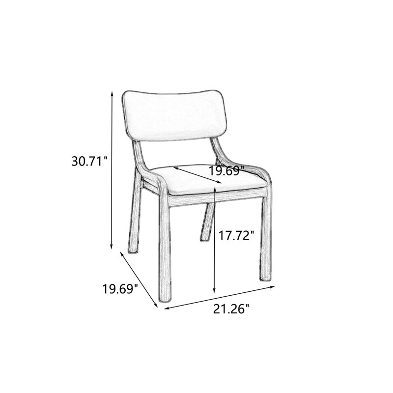 Chaise d'appoint à dossier à lattes grises (ensemble de 2)