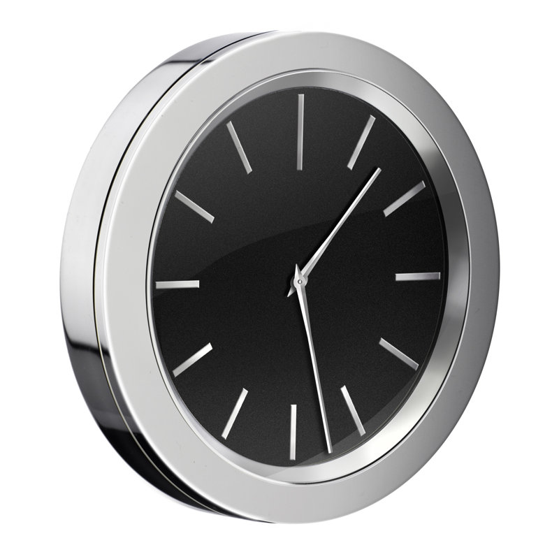 Mini horloge autocollante - cadran noir, Noir