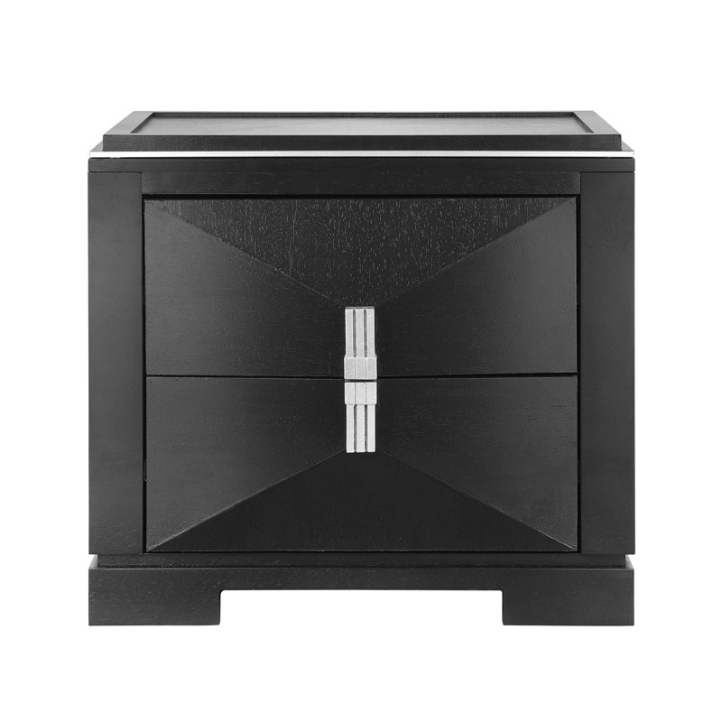 Table de chevet moderne Mid-Century, Noir