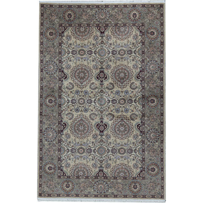 Tapis oriental gris en laine noué à la main Manchuria