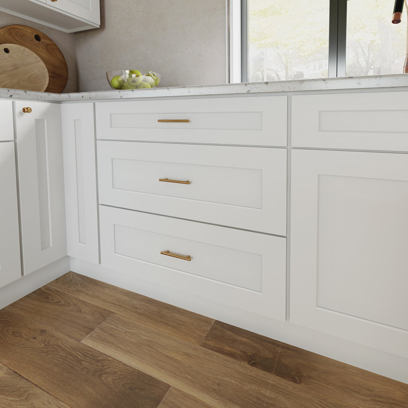 Armoire de cuisine en bois massif prête à assembler, Blanc, 30"