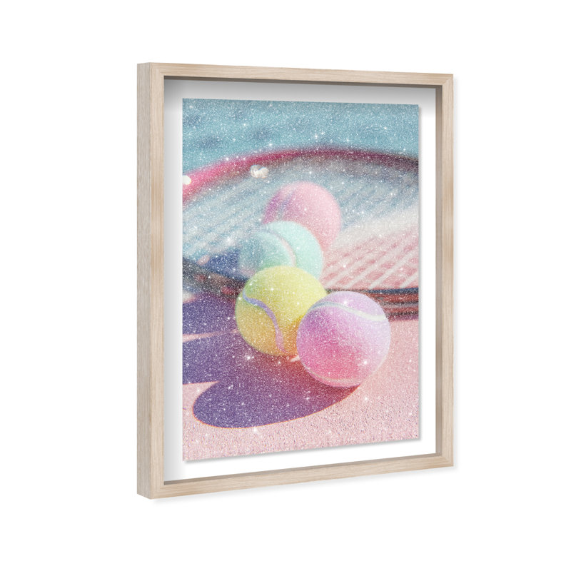 Candy Court Shadowbox Sports & Sports Teams Print by Oliver Gal, Black Frame, 10 x 15, 31.5"H x 21.5"W, Natural Oak Shadowbox