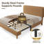 Grand lit plateforme tapissier brun avec tête de lit ajustable