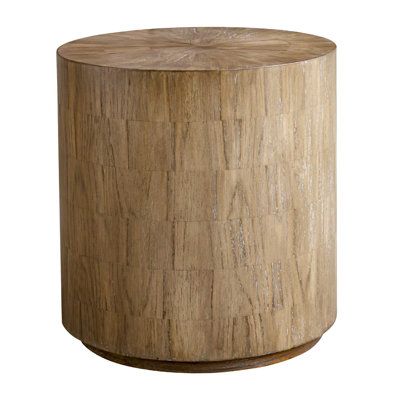 Uttermost Nevis Wood Cylinder Side Table
