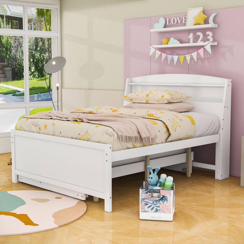Lit plateforme en bois avec 3 tiroirs Charead, Lit double