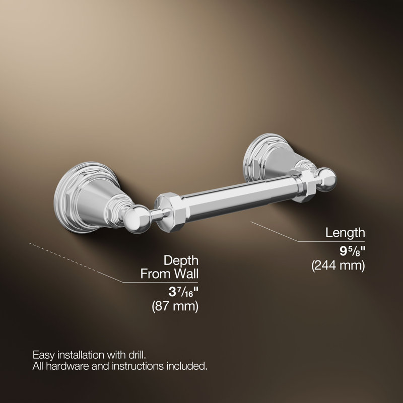 Pinstripe® Wall Mount Toilet Paper Holder, Polished Chrome