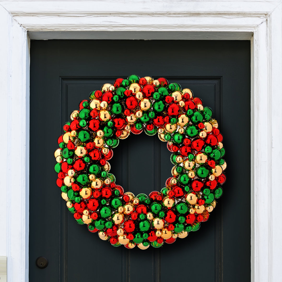 Deluxe Mixed Ball 24" PVC & PE Blend Wreath The Twillery Co.® Wreath 