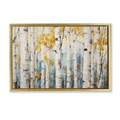 «Autumn Birch Forest», toile flottante encadrée par Roozbeh Bahramali