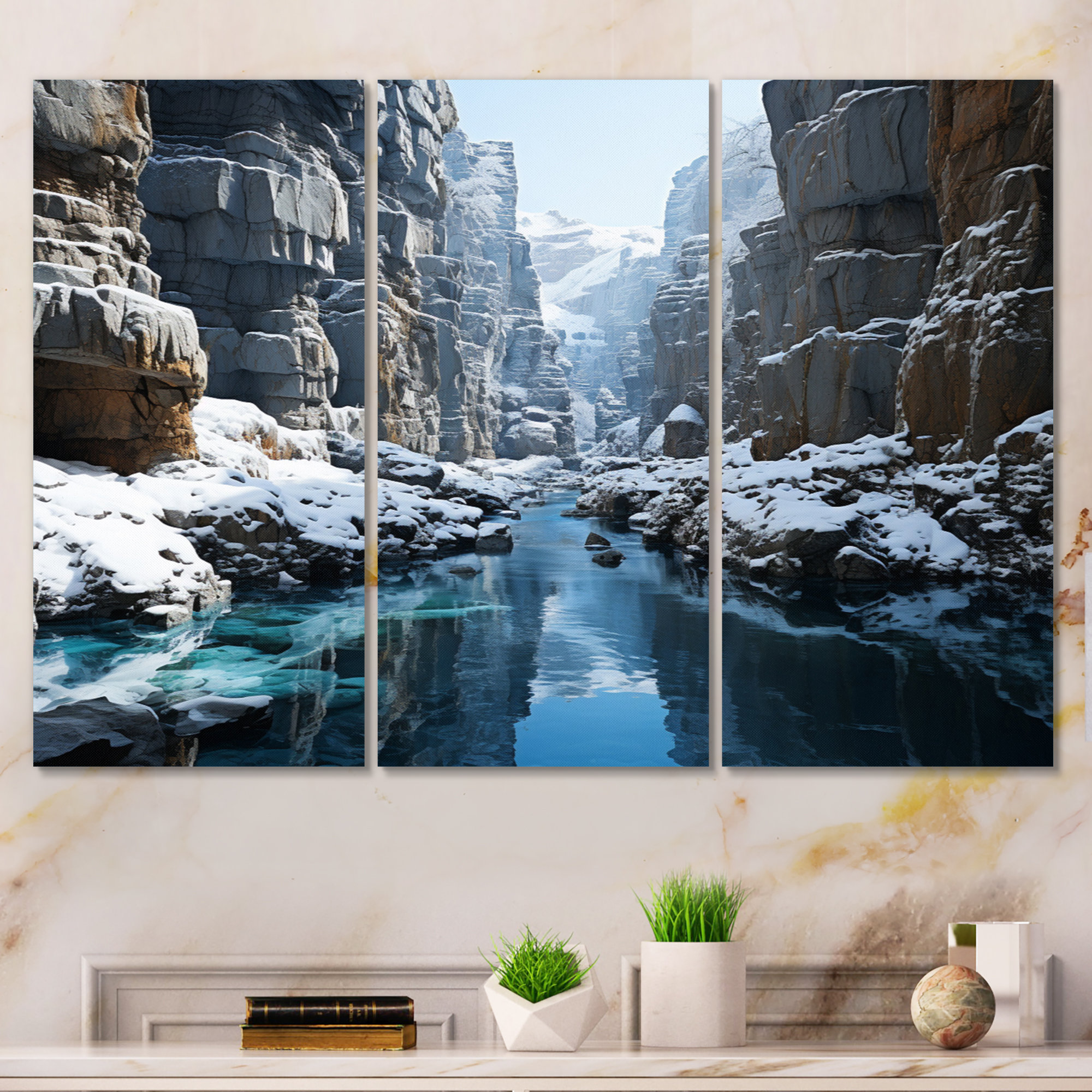 Millwood Pines Canyon Winter Serenitys Embrace I On Canvas 3 Pieces ...
