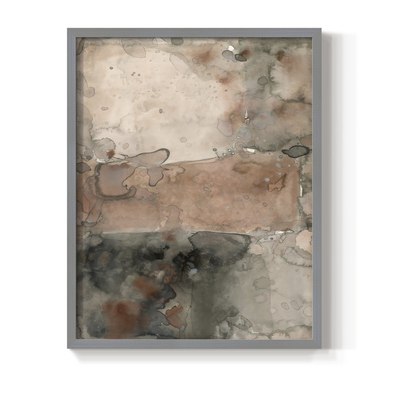 «Mud Play II», reproduction encadrée - bois massif, H 30 po x l 24 po, Gris
