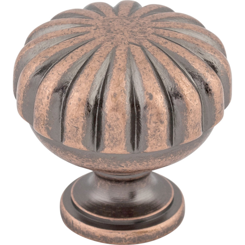 Melon 1 1/4" Diameter Round Knob, Antique Copper