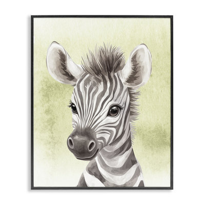 Jungle Friends Baby Zebra, giclée encadrée, conception par Christine Simpson Art