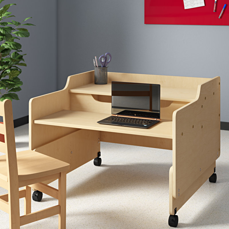 Adjustable Height Student Computer Desk, 23"-28"H x 48"W x 30"D