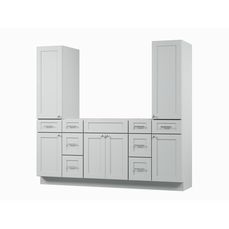 Meuble-lavabo simple 78 po Disar, Gris