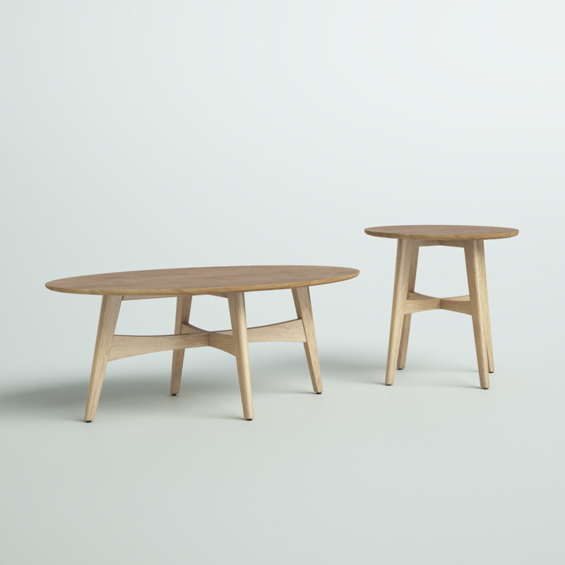 Ensemble de tables basses 2 pièces Gambino, Chêne