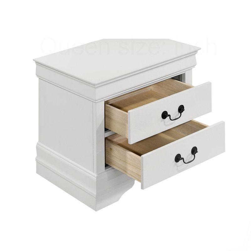 Table de chevet 2 tiroirs avec pieds