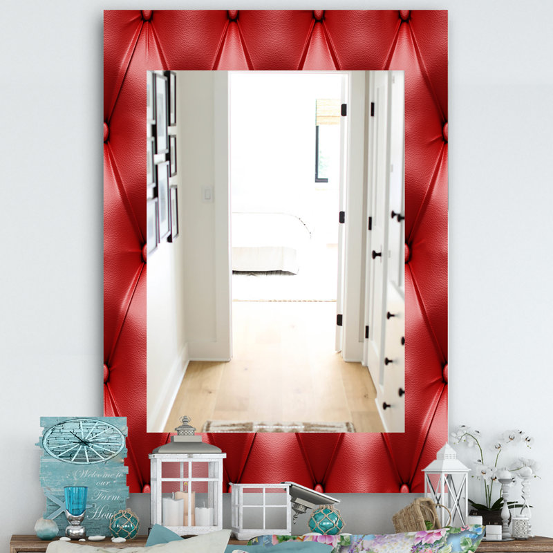 Miroir mural moderne Leather Print III, H 24 po x l 32 po