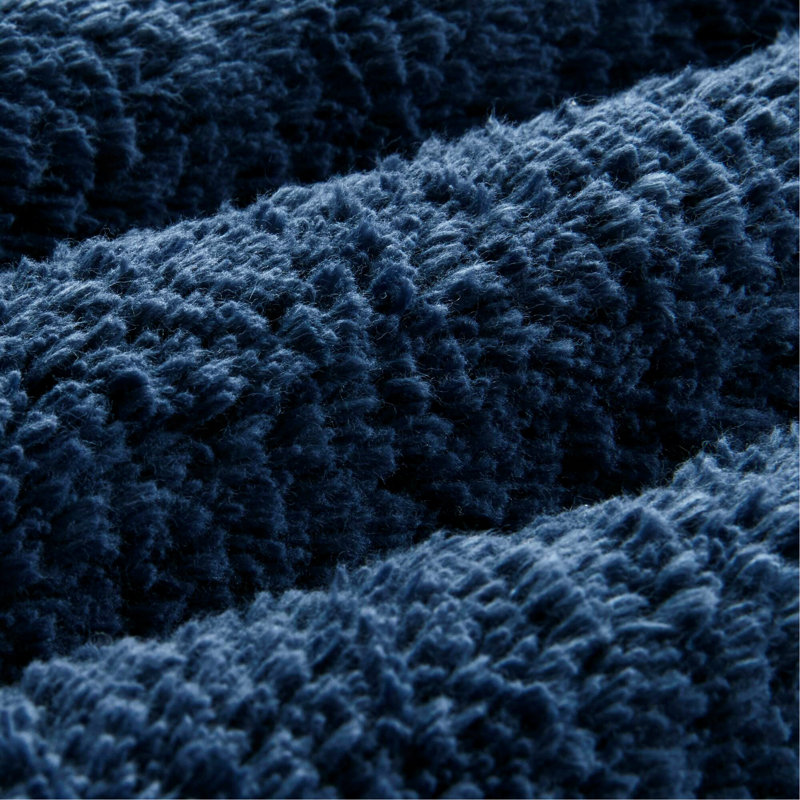 1 PCS 100% Cotton Tufted 3000 GSM Reversible Bath Rug Navy, Rectangle 1'8" x 2'6"