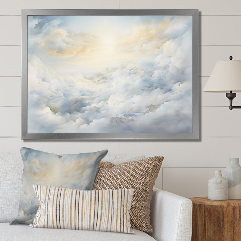 «Clouds Charm In Winter I», reproduction sur toile, H 12 po x l 20 po x P 1 po, Cadre simple argenté