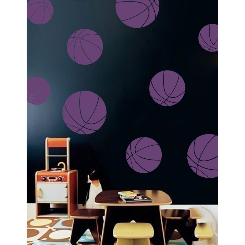 Décalcomanie murale baskets, H 40 po x l 40 po x P 0,01 po, Violet