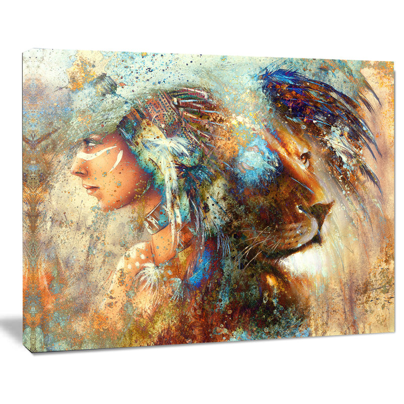" Lion " Print, 12" H x 20" W x 1" D